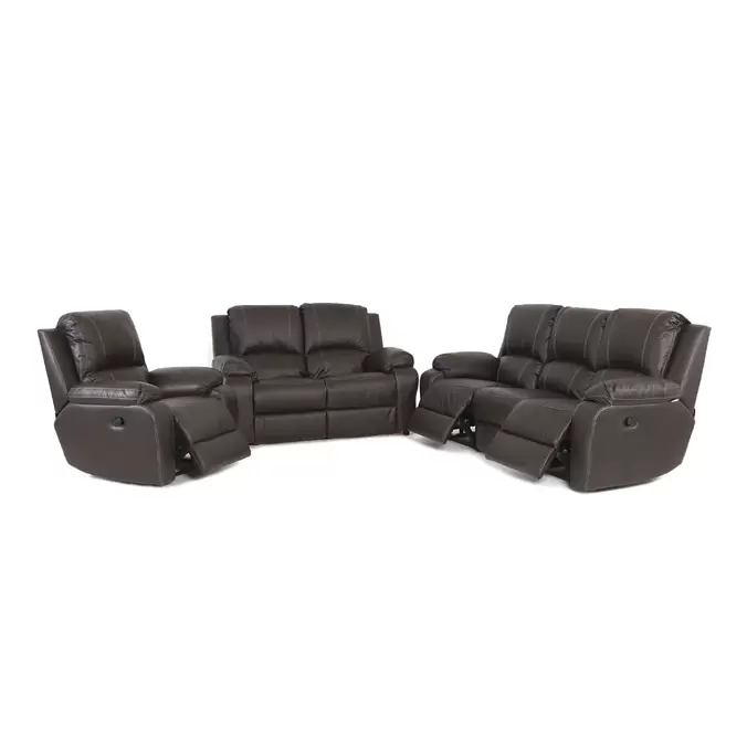 Lyla Embossed Brown 6 Division 3 Action Leather Look Lounge Suite offers at R 1159 in Teljoy