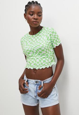All over print baby tee - green check print offers at R 55 in Superbalist