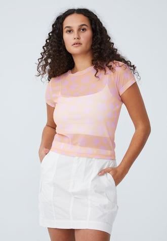 Zoe mesh short sleeve tee - mina floral spring peach offers at R 74 in Superbalist