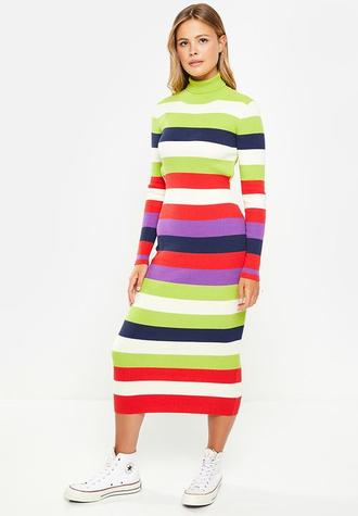 Open back knit midi stripe dress - rainbow offers at R 232 in Superbalist