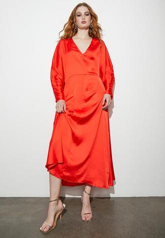 Satin dolman sleeve maxi dress - fiesta orange offers at R 139 in Superbalist
