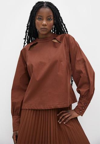 Lulama Wolf cut-out blouse - San offers at R 110 in Superbalist