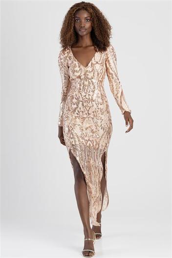 Sequins Longsleeve Glam Maxi Dress offers at R 2299 in Sissy Boy