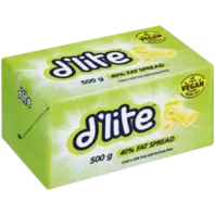 D'Lite 40% Fat Spread Brick 500g offers at R 9,99 in Shoprite