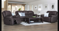 Camden 3 Piece 3 Action Recliner Lounge Suite in Fabric, Brown offers at R 27995 in Rochester