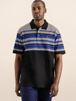 Mens Textured Stripe Golfer - Front View offers at R 1499 in Polo