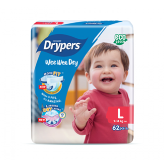 Drypers Wee Wee Dry Mega Large 62's offers at R 175 in 1UP