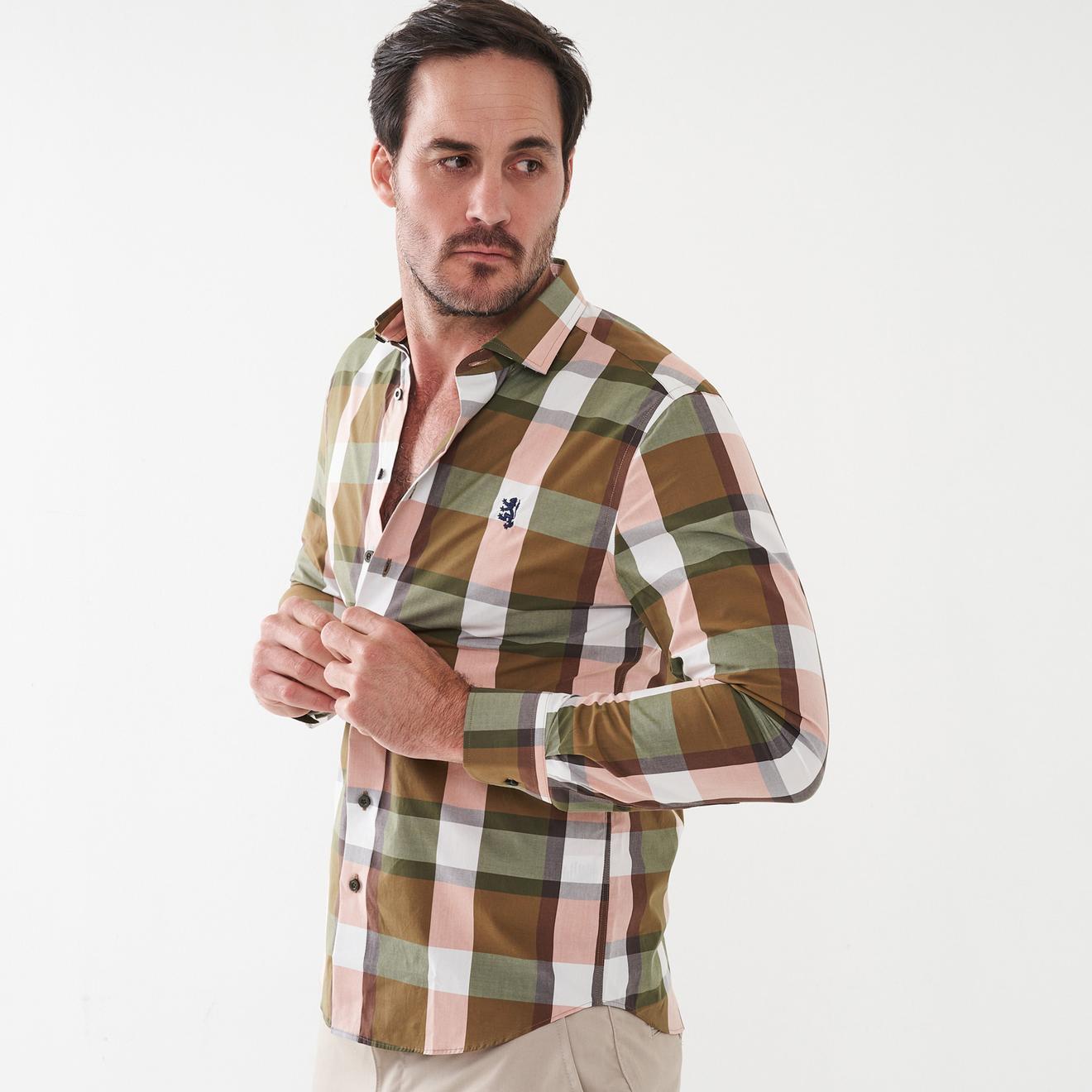 Men's Long Sleeve MSLS1027 Tailored Check Shirt offers at R 499 in One Day Only