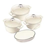 7 Piece Authentic Cast Iron Dutch Cookware – Cream offers at R 1799 in Metro Home Centre