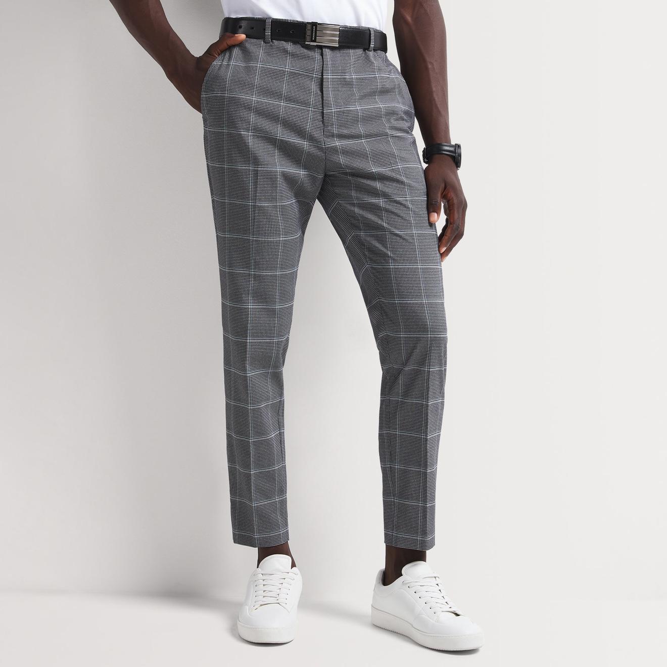 Men's Markham Smart Slim Tapered Check Blue/Black Trousers offers at R 699 in Markham