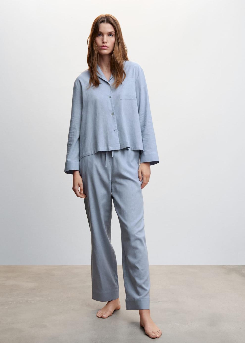 Linen pyjama shirt offers at R 799 in Mango