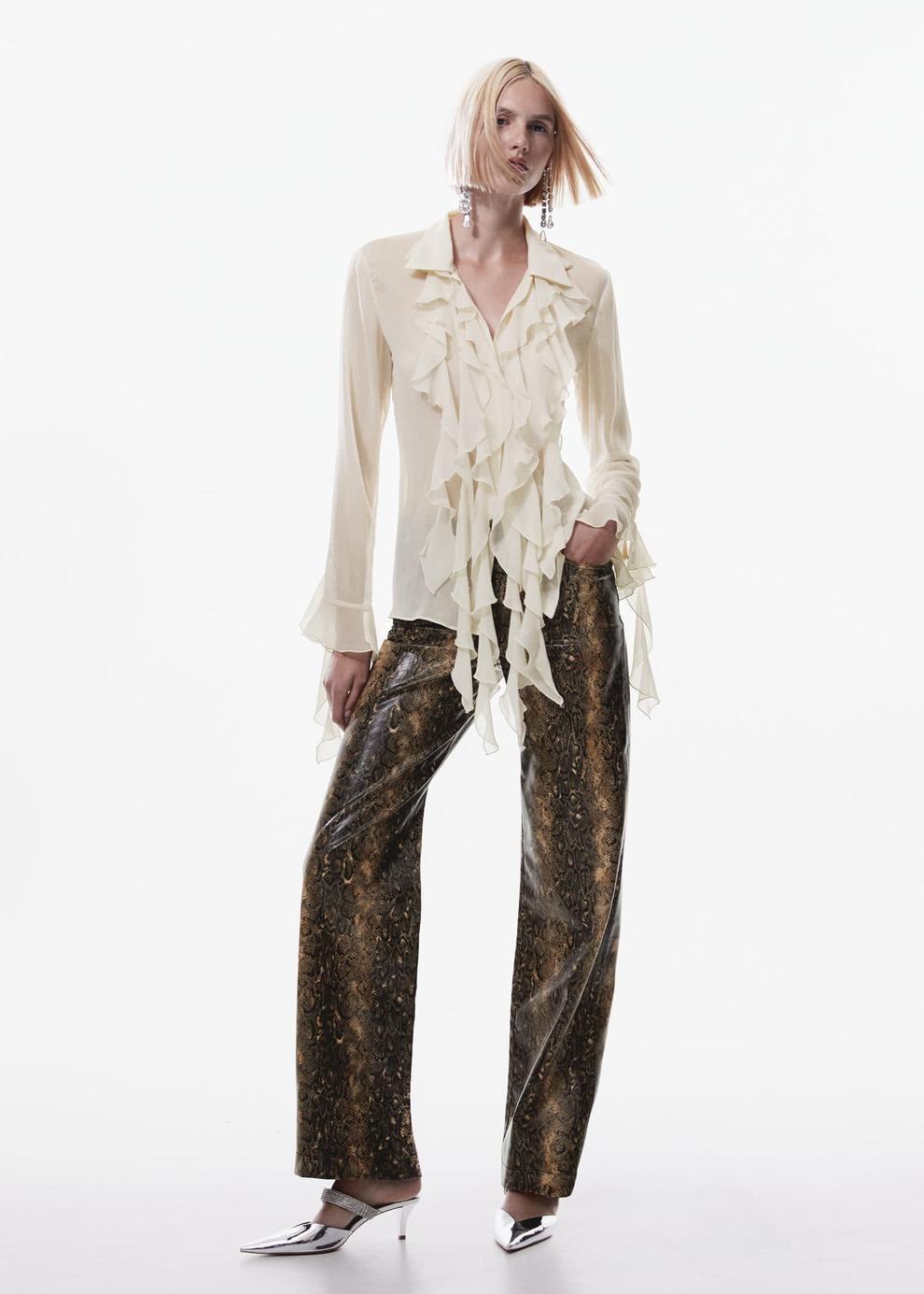 Snake print trousers offers at R 799 in Mango