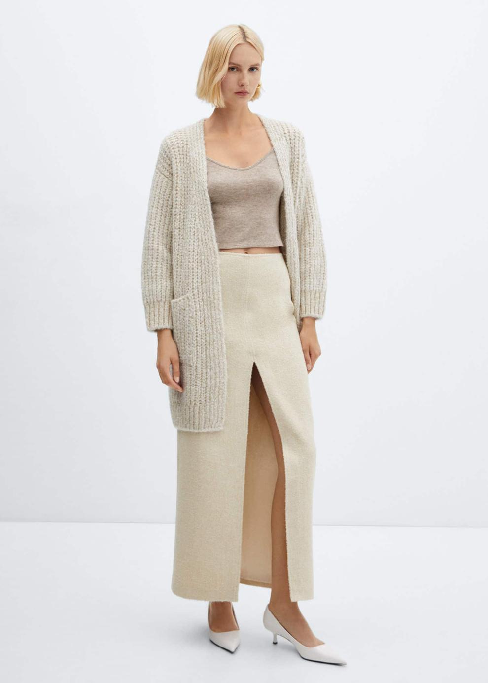 Lurex chunky-knit cardigan offers at R 1099 in Mango