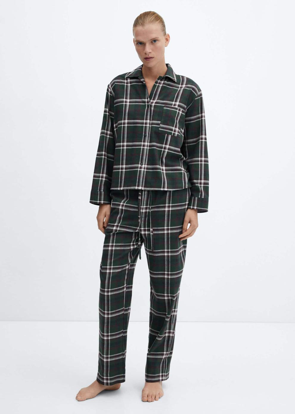 Flannel cotton pyjama shirt offers at R 699 in Mango
