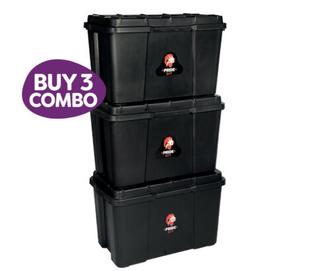PRIDE Storage Box 65lt 3pce Set offers at R 339 in Mambo's Plastics Warehouse