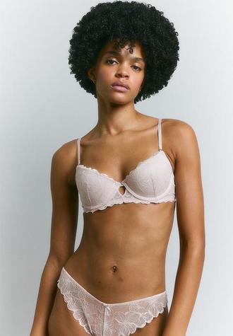 Lace push-up bra - light pink offers at R 329 in H&M