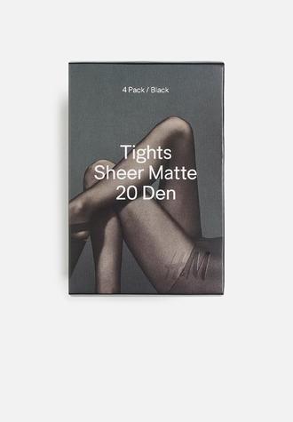 4-pack 20 denier tights - black offers at R 99 in H&M