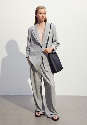 Gathered-sleeve jacket - grey offers at R 629 in H&M