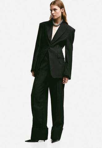 Tapered-waist blazer - black offers at R 1099 in H&M