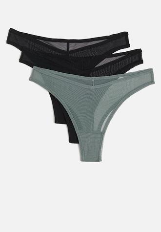 3 pack brazilian briefs - black & green offers at R 179 in H&M