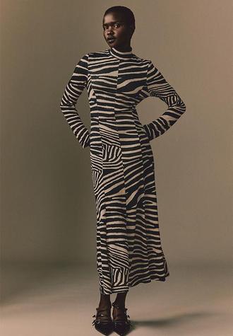 Long jersey dress - black & zebra print offers at R 629 in H&M