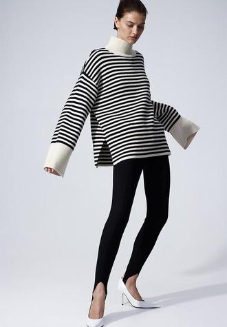 Oversized turtleneck jumper - cream & black striped offers at R 1099 in H&M