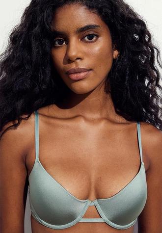 Microfibre push-up bra - green offers at R 249 in H&M