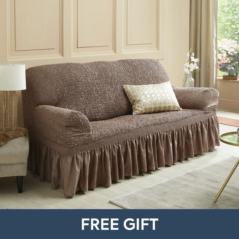 Avena Taupe 3-piece Couch Cover Set offers at R 2599 in HomeChoice