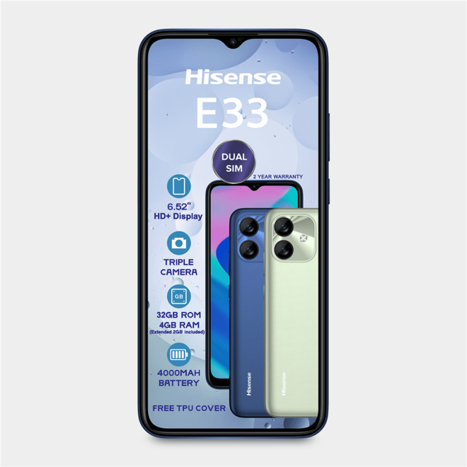 Hisense E33 Dual Sim offers at R 1199 in Hi