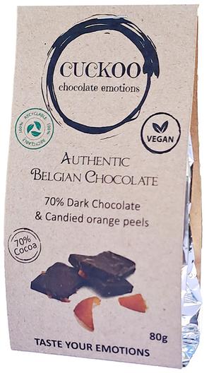 Cuckoo - 70% Dark Chocolate With Candied Oran... offers at R 72 in Faithful to Nature