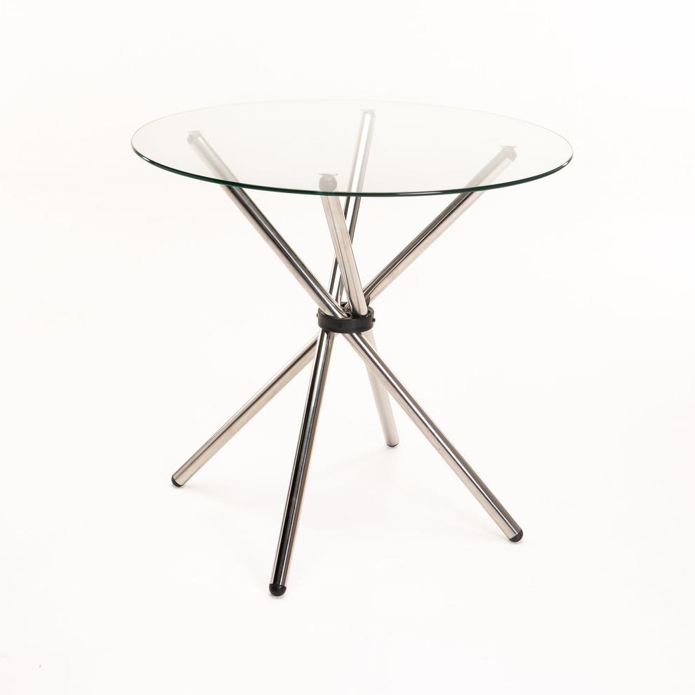 COTY 80cm ROUND GLASS TOP DINING TABLE offers at R 899 in Decofurn