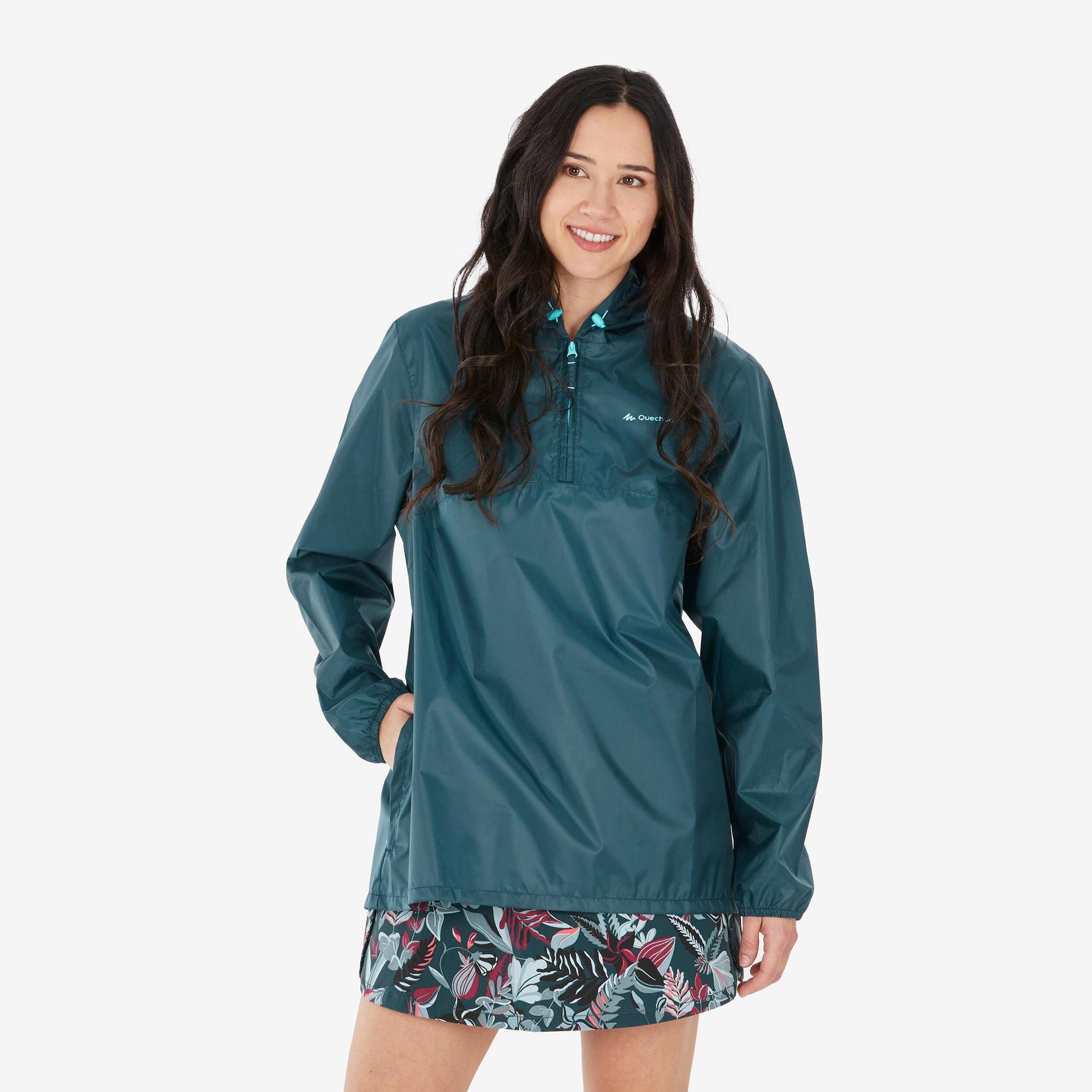 Women's Windproof and Water-repellent Hiking Jacket - Raincut 1/2 Zip offers at R 299 in Decathlon