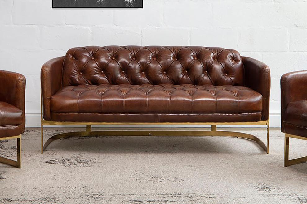 Heston Chesterfield 3-Seater Leather... offers at R 19950 in Cielo