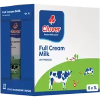 Clover UHT Long Life Full Cream Milk Carton 6 x 1L offers at R 124,99 in Checkers