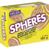 Chelsea Spheres Vanilla Biscuits With Lemon Filling 180g offers at R 14,99 in Checkers