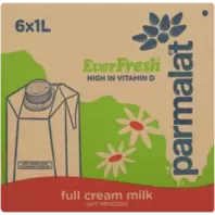 Parmalat Everfresh UHT Full Cream Milk Pack 6 x 1L offers at R 124,99 in Checkers