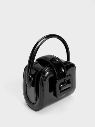 Lula Patent Belted Bag               - black offers at R 815 in Charles & Keith