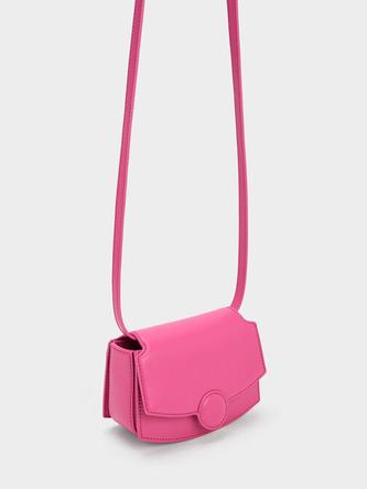 Clover Curved Shoulder Bag               - fuchsia offers at R 1000 in Charles & Keith