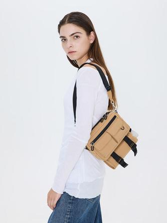 Soleil Nylon Multi-Pocket Crossbody Bag               - camel offers at R 1500 in Charles & Keith
