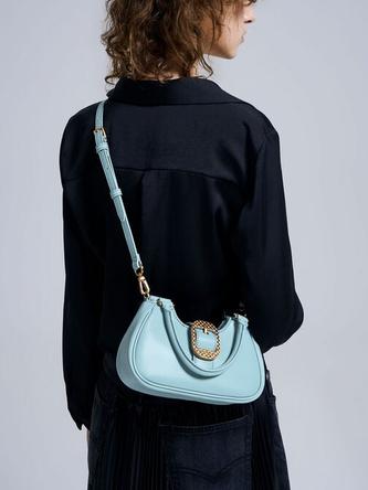 Avis Belted Top Handle Bag               - slate blue offers at R 1100 in Charles & Keith