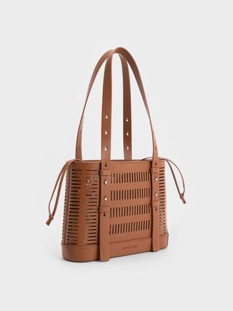 Delphi Cut-Out Bucket Bag  - tan offers at R 1250 in Charles & Keith