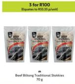 M - Beef Biltong Traditional Stokkies offers at R 33,33 in Makro