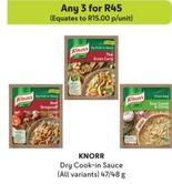 Knorr - Dry Cook-In Sauce offers at R 15 in Makro