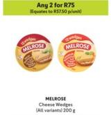 Melrose - Cheese Wedges offers at R 37,5 in Makro