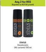 Status - Deodorants offers at R 27,5 in Makro