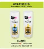 Pantene - Shampoo Or Conditioner offers at R 57,5 in Makro