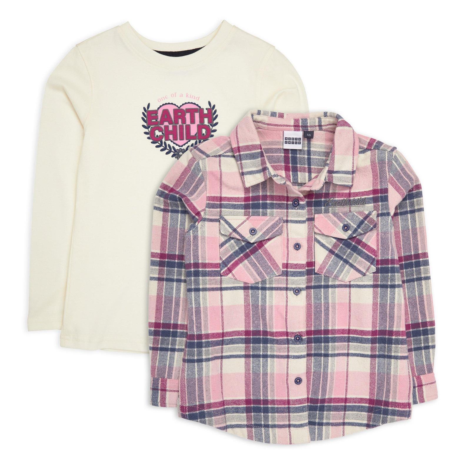 2-pack Kid Girl T-shirt & Shacket offers at R 499 in Earthchild