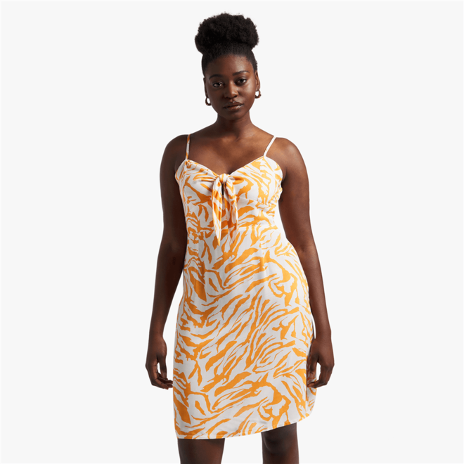Women's Orange & White Swirl Print Cut-Out Mini Dress offers at R 89,99 in Exact