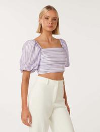 Shay Stripe Puff Sleeve Top offers at R 596 in Forever New