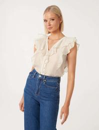 Roma Ruffle Button Through Blouse offers at R 795 in Forever New
